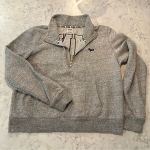 PINK Victoria's Secret Gray Zip-Up Sweater